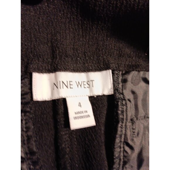 Nine West Womens 4 Slim Ankle High Rise Dress Pants Black Tie Sash Waist NWT $79 - Picture 5 of 7